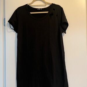 TOBI black ripped t-shirt dress size small